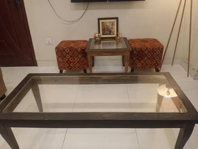 3 piece lounge wooden table set