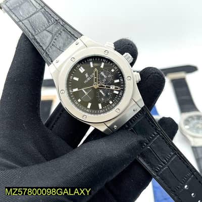 Men's Luxury watch Black Stainless Steel Chronograph Strap
