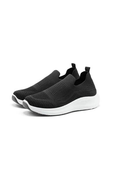 Men's Black Slip-On Walking Sneakers Breathable Comfortable