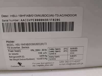 Haier 1.5 ton ac New condition only one year used