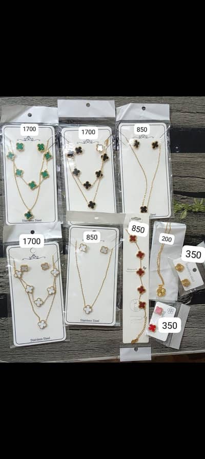 stainless steel clover jewellary Whatsapp #03098282903, 03482868498