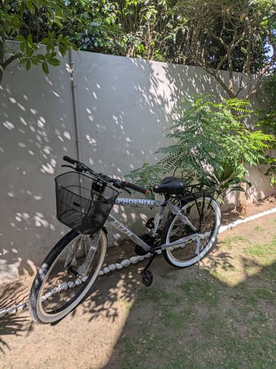 Black bicycle with gears