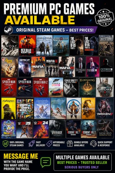Premium PC Games Available – Steam Games