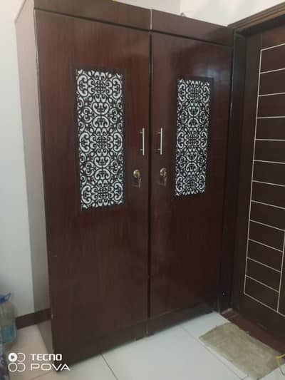 two door wardrobe for sale in good condition