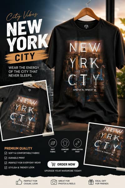 Branded T Shirt * New York City Graphic T-Shirt – Large
