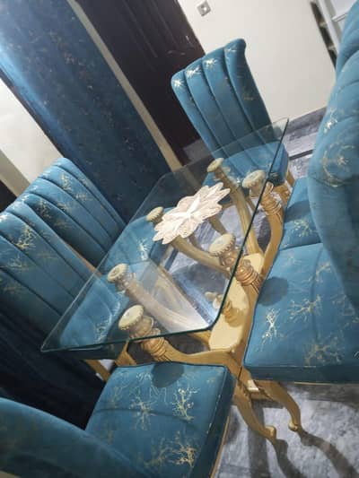 Brand New 6 Seater Luxury Glass Top Dining Table
