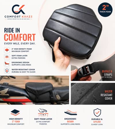 Premium Bike Seat Cushion | Memory Foam | Universal Fit