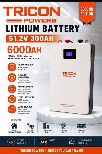 51.2v 300Ah Tricon Powers Lithium Battery