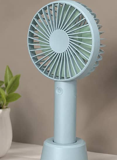 Portable Desk Fan White Foldable ABS Lightweight