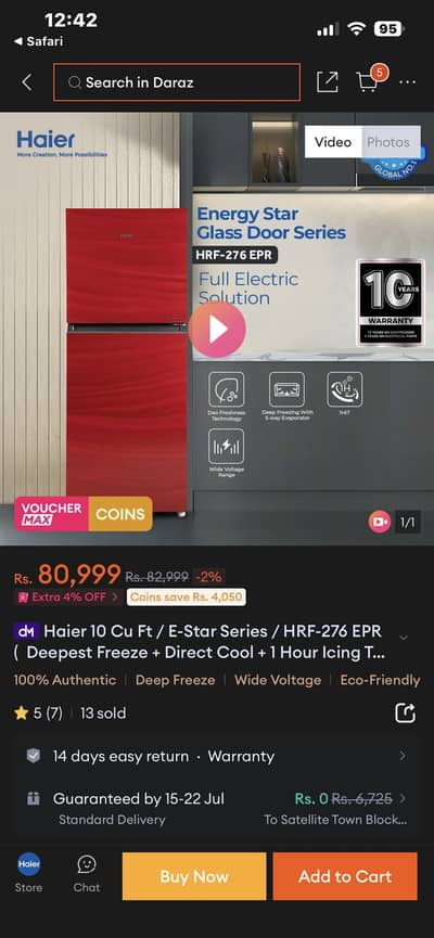 Brand new haier fridge Hrf276