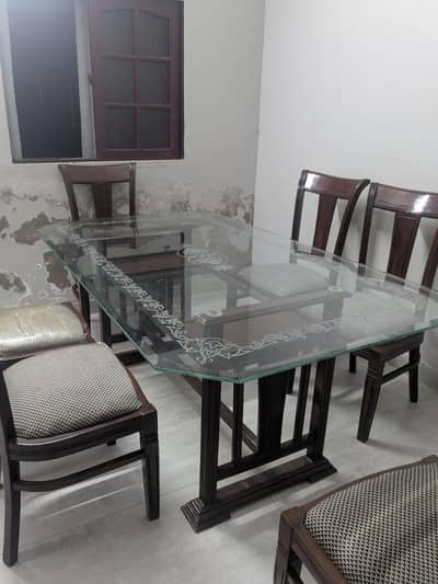 6 seter double table  FULL WOODEN DINING TABLE