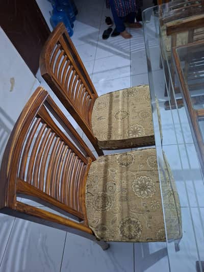 Wooden + Glass Dining Table and Chairs