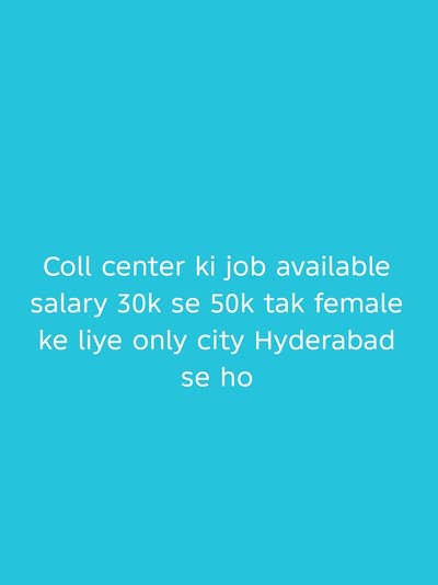 coll center job female only
