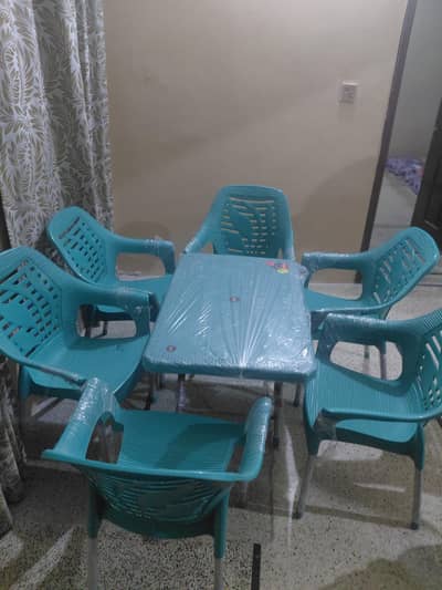 Premium Plastic Chair Set + Folding Table | Brand New