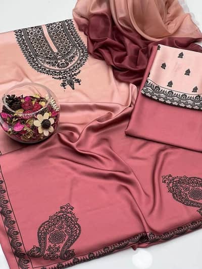 Women shamooze silk unstitched dress