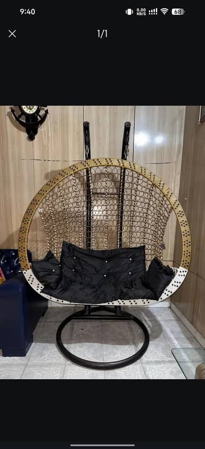 Heavy Duty 2-Seater Hanging Jhoola with Comfortable Cushions