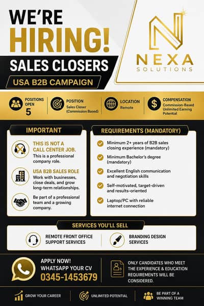 Remote Sales Closers needed