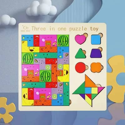 3 in 1 Wooden Puzzle Toy