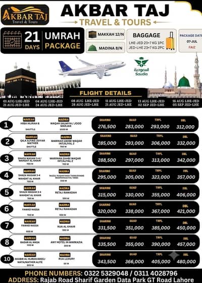 Umrah Packages  Air tickets,hotel management, Visa