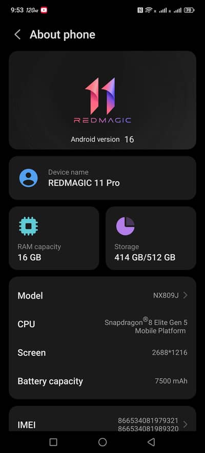 Zte Nubia redmagic 11 pro same like new
