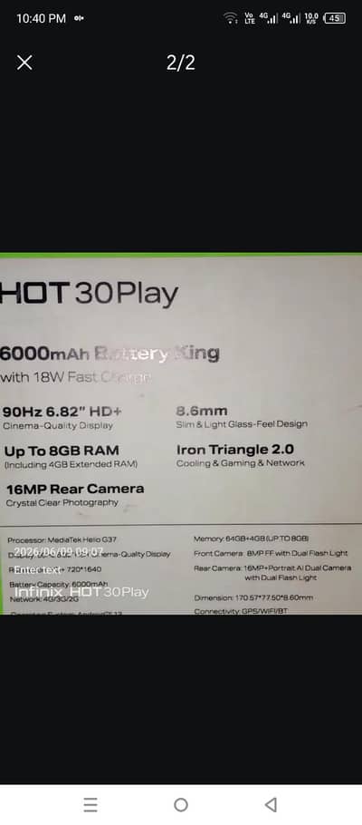 Infinix Hot 30 Play