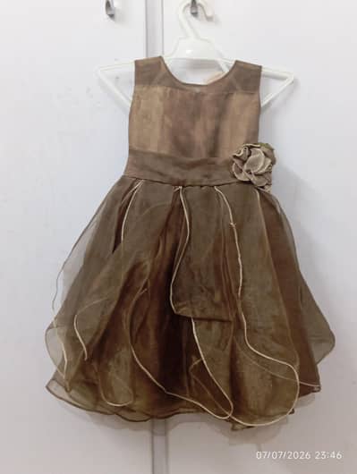 mud green frock for 2 years old girls