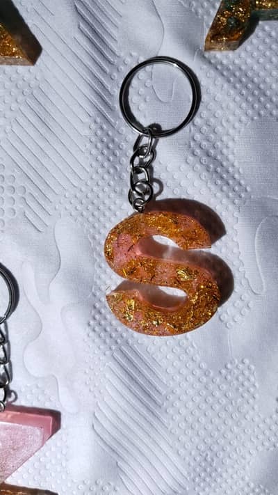 Hand made resin keychain A-Z custom name Quetta
