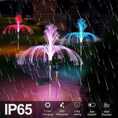 light emitting jellyfish lights solar waterproof 8hr
