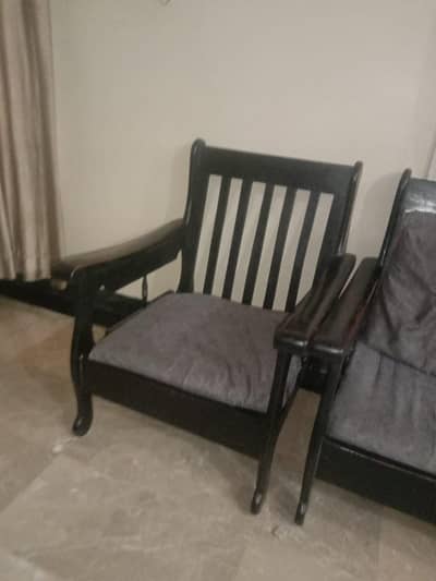 solid wooden sofa 2 single seats as well as have 3 seats in one sofa