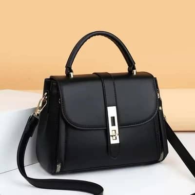 Black PU Leather Crossbody Bag for Girls