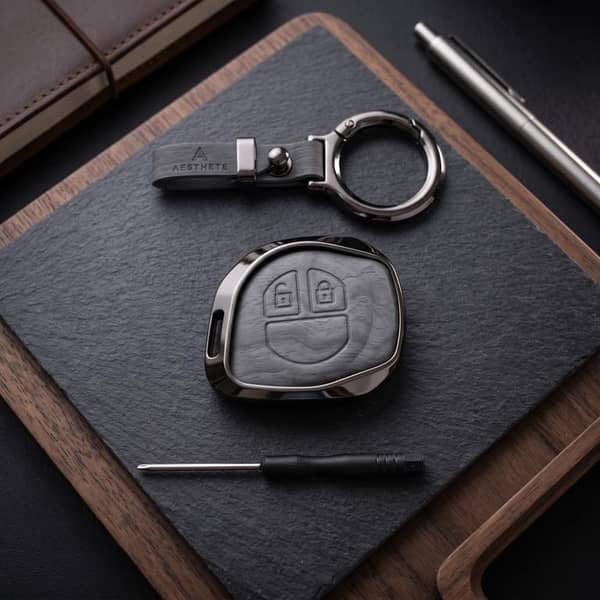 Suzuki Cultus 2026 Model Elite Series Metallic Car Key Case Luxury Zinc Alloy Protection Case(Grey)