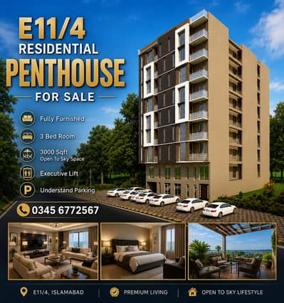 E11/4 Residential PENTHOUSE Fully Furnished 3 Bed Room Open Margalla Facing
