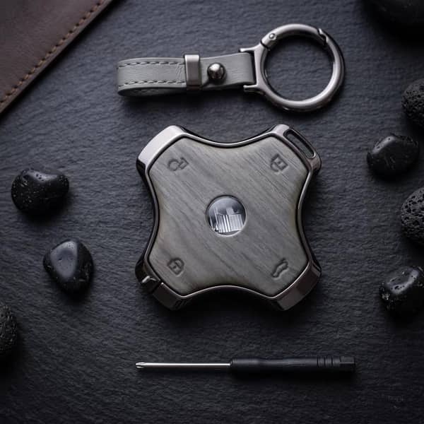 Dongfeng Vigo 007 Elite Series Metallic Car Key Case Luxury Zinc Alloy Protection Case(Grey)