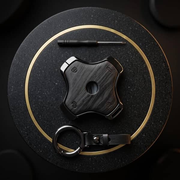 Dongfeng Vigo /007 Elite Series Metallic Car Key Case Luxury Zinc Alloy Protection Case(Black)