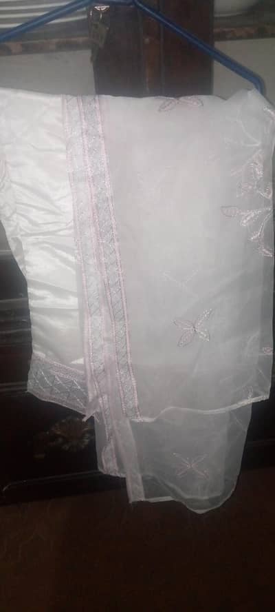 Reshmi silk 3 piece suit color white