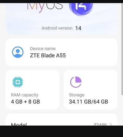 zte blade a55. . . exchang possible