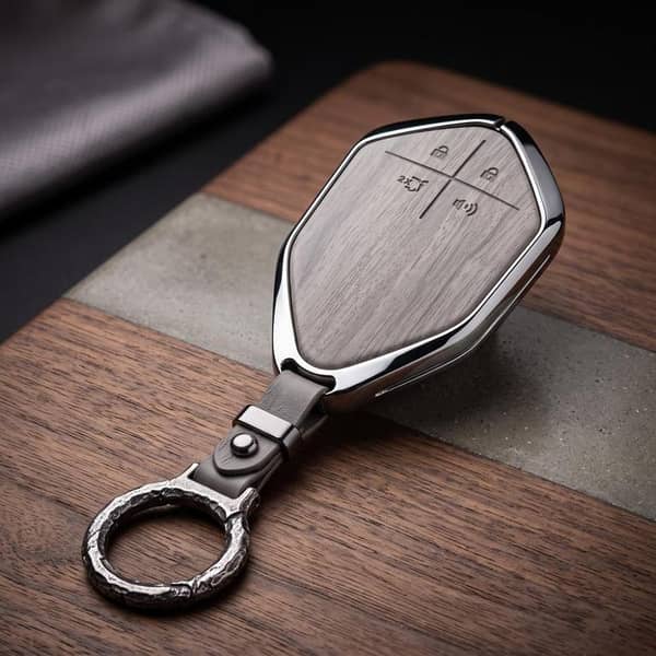 Deepal SO5 Elite Series Metallic Car Key Case Luxury Zinc Alloy Protection Case(Grey)