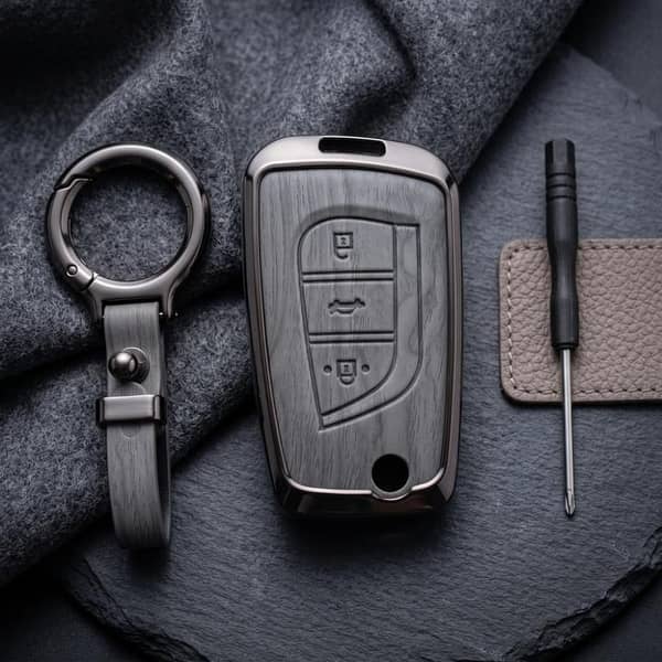 Corolla 2015 Grandy Model Elite Series Metallic Car Key Case Luxury Zinc Alloy Protection Case(Grey)