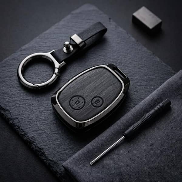 Honda City 2009-2020 Model Elite Series Metallic Car Key Case Luxury Zinc Alloy Protection Case(Black)