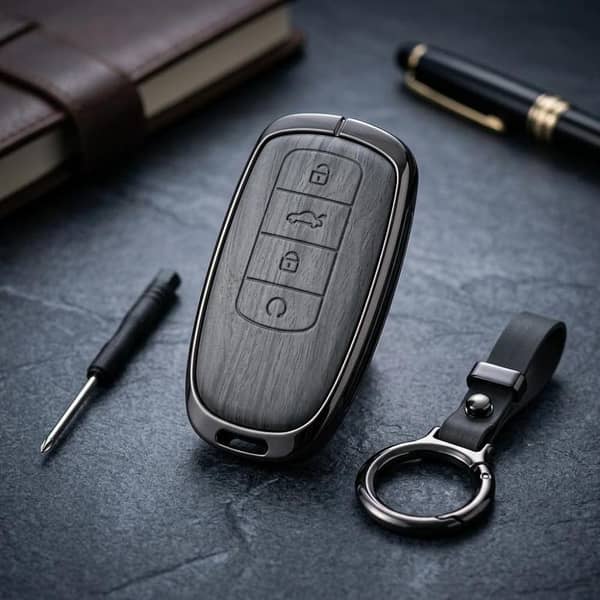 Tiggo 8 Elite Series Metallic Car Key Case Luxury Zinc Alloy Protection Case(Grey)