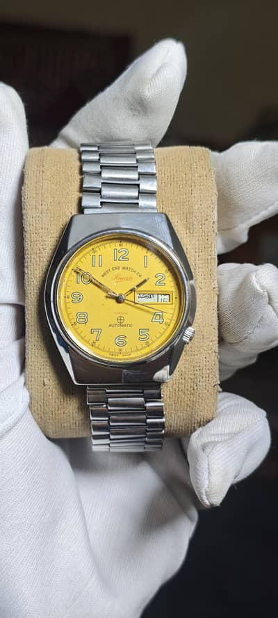 vintage west end special dial 37mm automatic gents watch swiss made