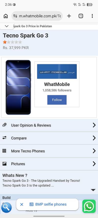 Tecno Spark Go 3 complete box 03199193253