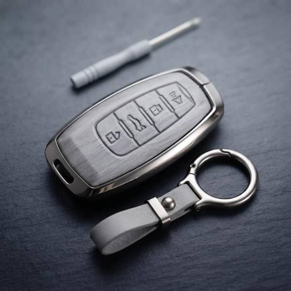 Haval H6 2022 Model Elite Series Metallic Car Key Case Luxury Zinc Alloy Protection Case(Grey)
