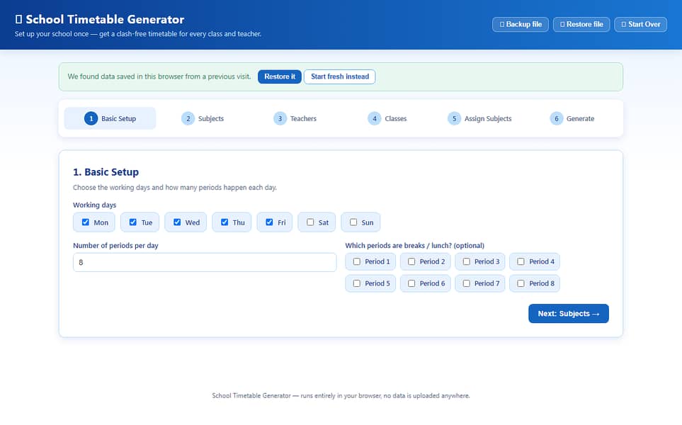 School time table generator software 0