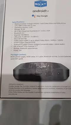 BOXY android TV  Streaming device 4K(Just like New)