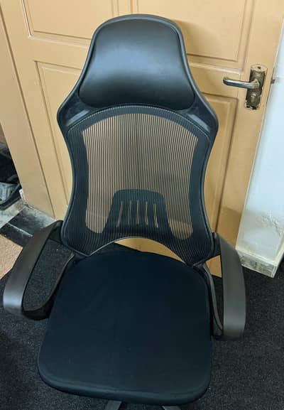Gaming Chair (Revolving chair) With Headrest (Black)