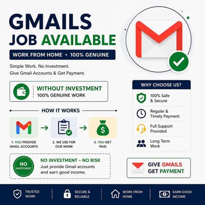  Online Gmail Work | Simple Task  | Fast Payment 