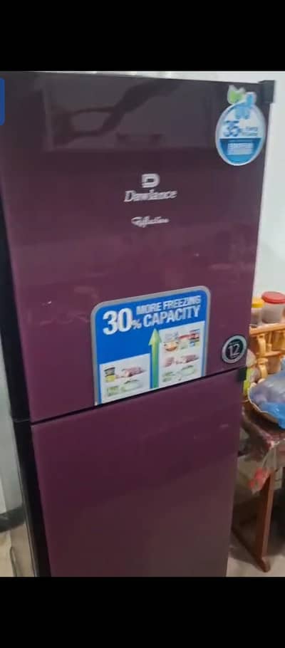 Dawlance 12 CFT Double Door Glass Fridge Maroon
