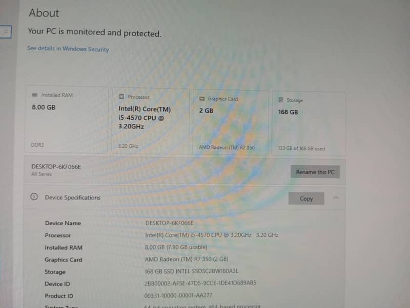 Gaming pc Only cpu low range 1