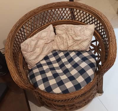 Cane (Rattan) chair set with matching storage rack